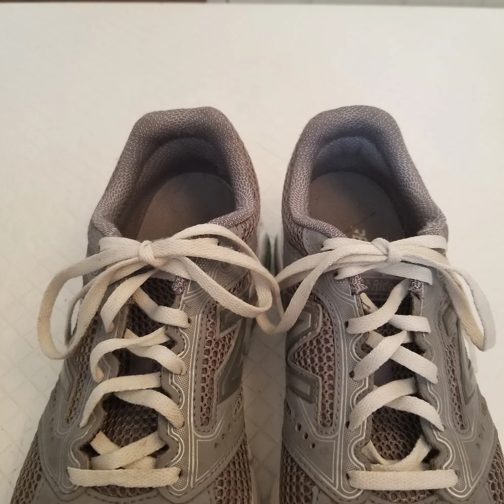 Gray and White Athletic Sneakers